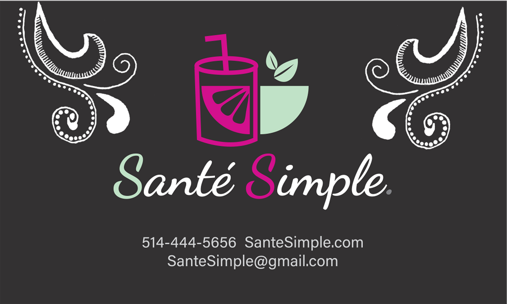 Smoothie and salad shop business card