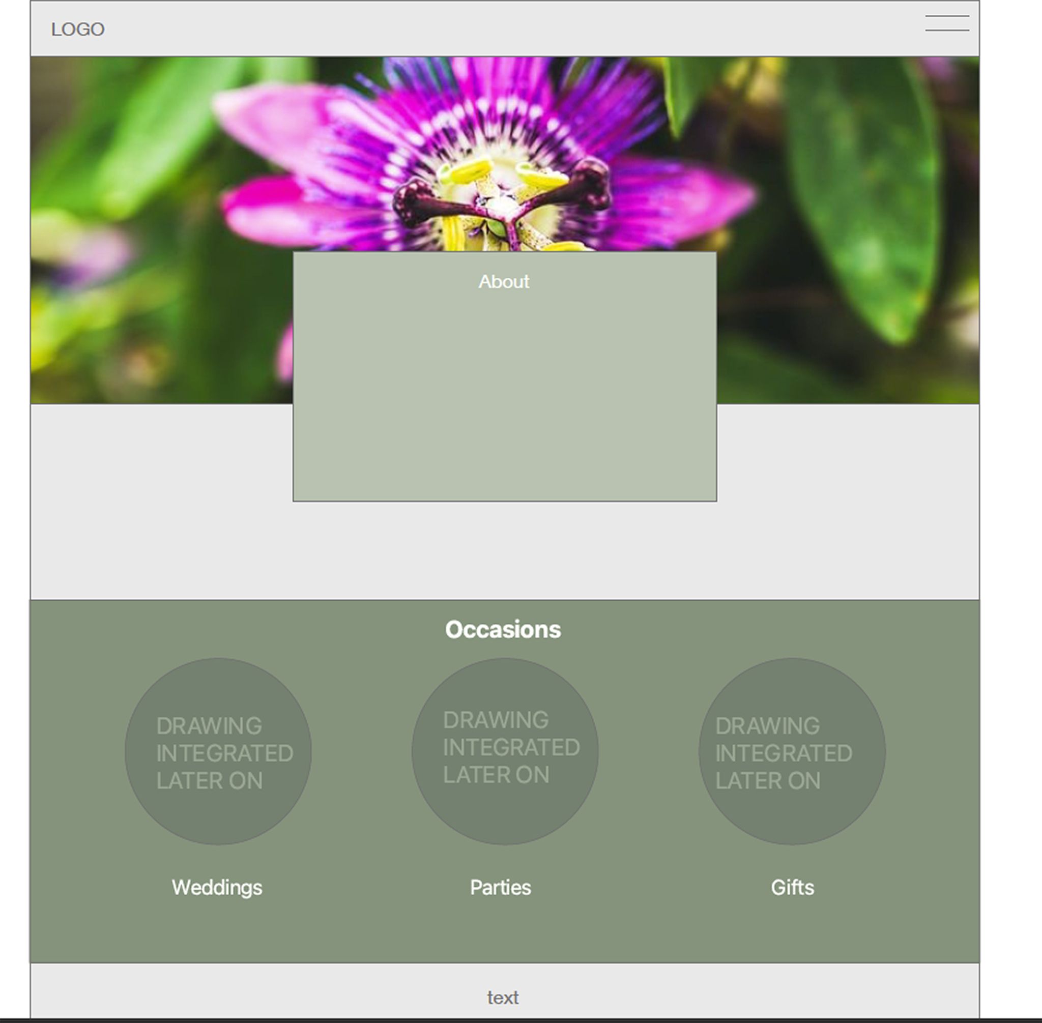 flower simple website mockup