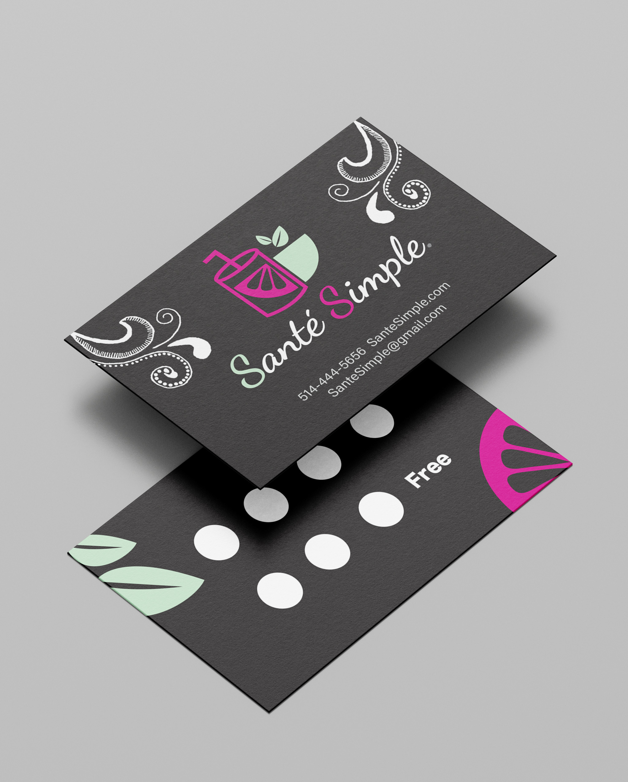smoothie and salad shop business cards